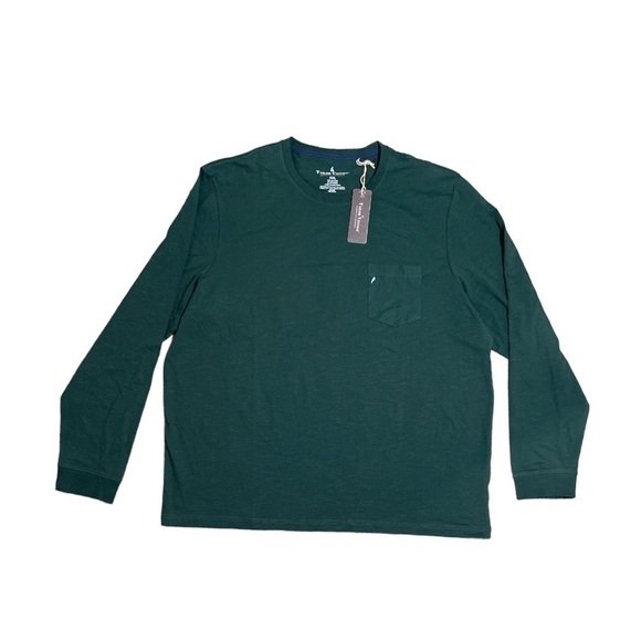 NWT Tailor Vintage Long Sleeve Front Pocket Hunter Green Tee Mens XXL - Picture 1 of 6